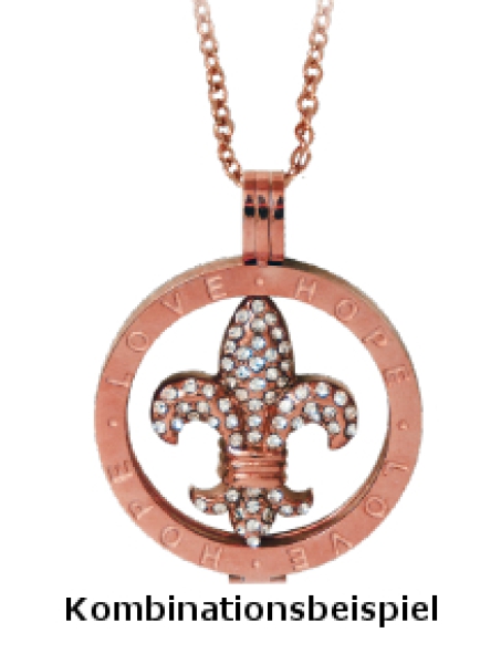 Coin Scheibe Fleur de Lis Stahl rosé