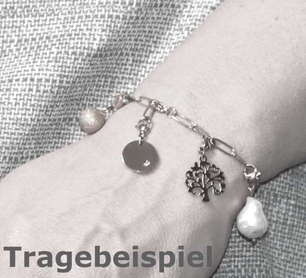 Charm Cosmopolitan mit einem Solitär - Edelstahl gold