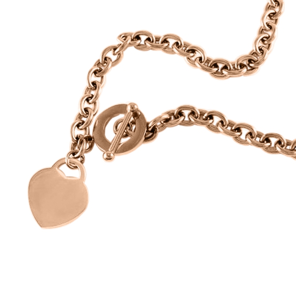 Kette mit Herz rosé mit Knebelverschluss