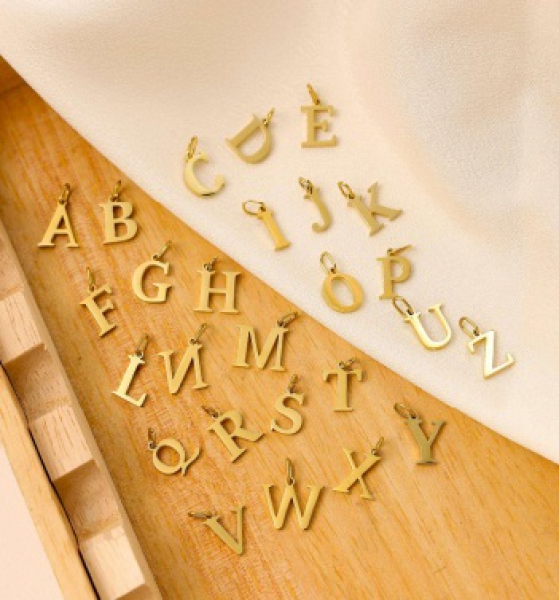 Buchstaben Edelstahl klein Gold