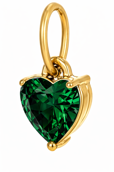 Anhänger Herz Edelstahl Gold grün