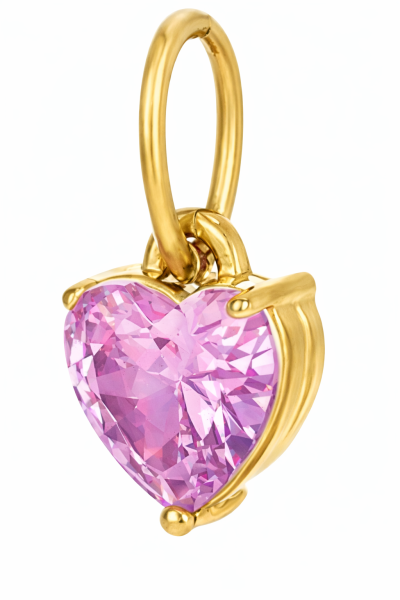 Anhänger Herz Edelstahl Gold rosa