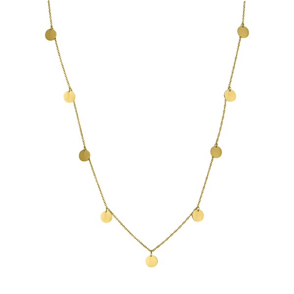 Plättchenkette 100cm lang Gold