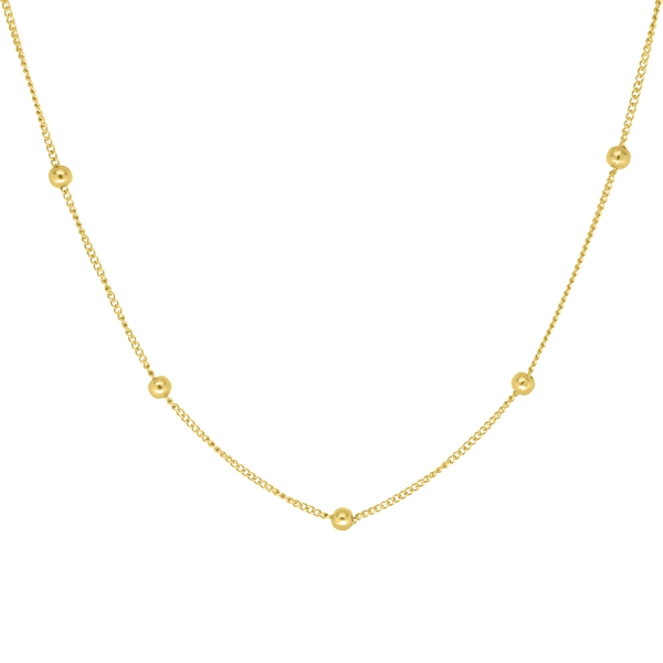 Kette mit 18 Kugeln Edelstahl gold