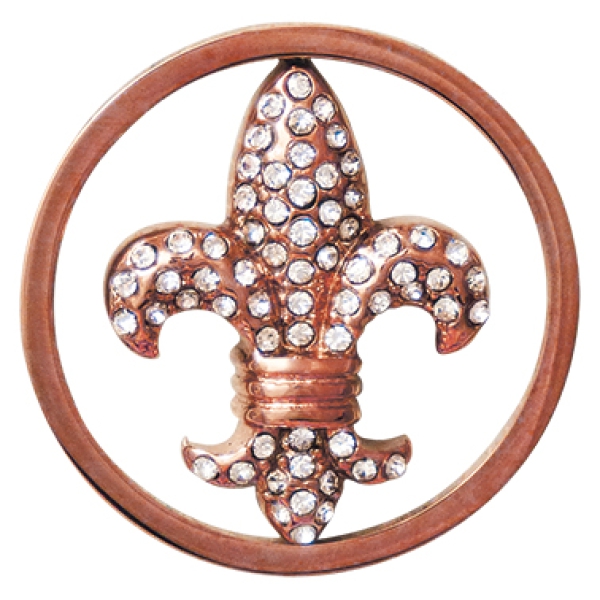 Coin Scheibe Fleur de Lis Stahl rosé