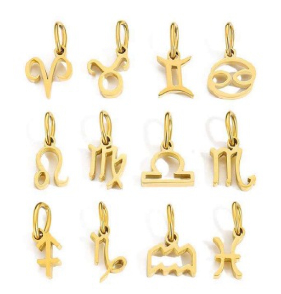 Sternzeichen Anhänger Edelstahl gold