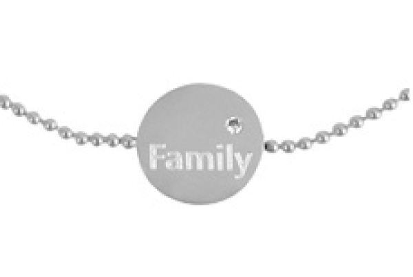 Armband mit Scheibe - Family an Kugelkette Edelstahl