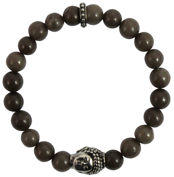 Armband grauer Quarz Buddha Damen