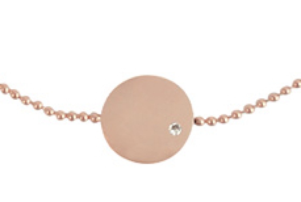 Armband mit Scheibe an Kugelkette rosé