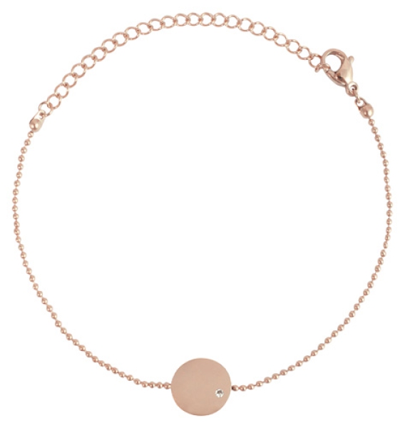 Armband mit Scheibe an Kugelkette rosé