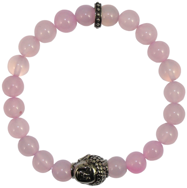 Armband Rosenquarz Buddha Damen