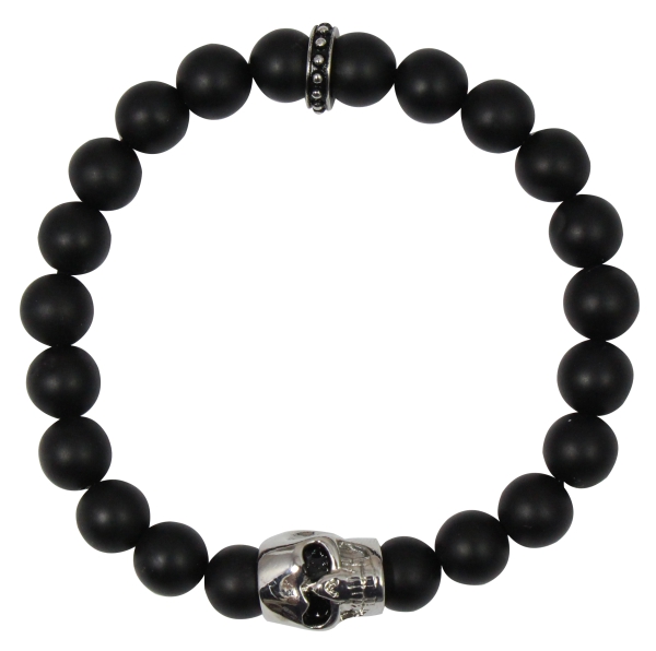 Armband Achat mit Totenkopf Damen