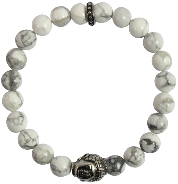 Armband weißer Türkis Buddha Damen