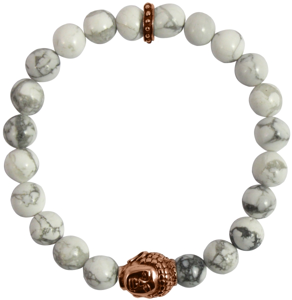 Armband weißer Türkis Buddha Damen rosé