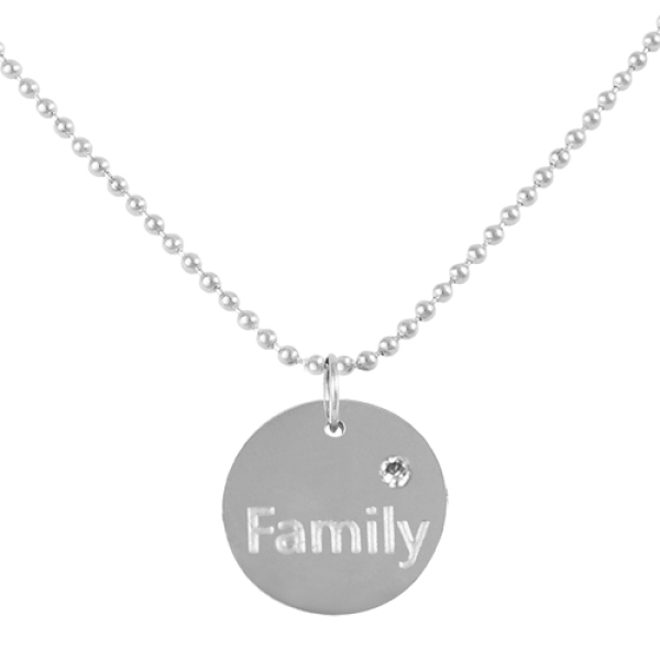 Kette mit Scheibe - Familiy an Kugelkette Edelstahl