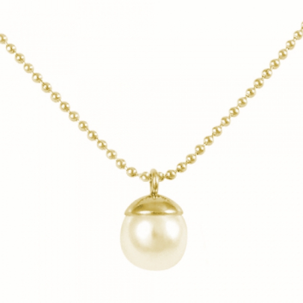 Kette mit Perle an Kugelkette gold