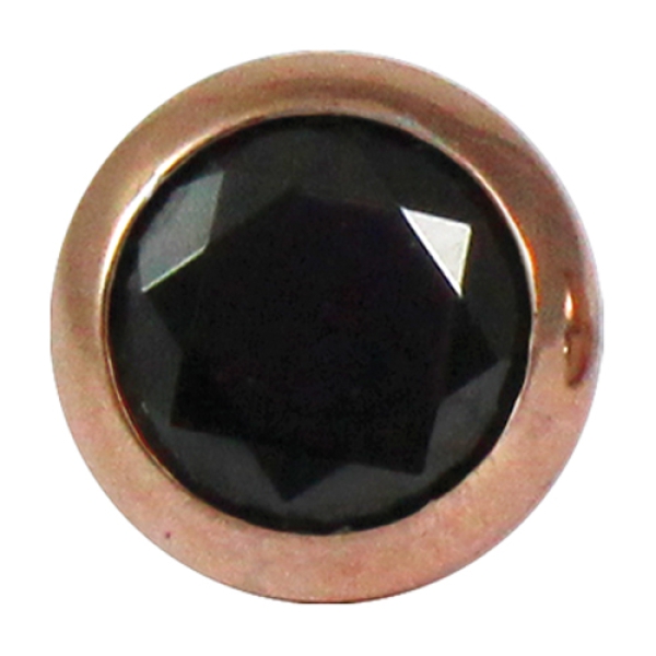 Aufsatz für Steckring Zirkonia 7mm rosé Stahl schwarz