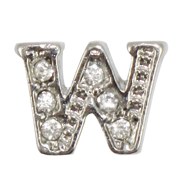 Charm Buchstabe "W" mit Zirkonia